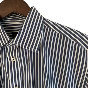 Sand Copenhagen Men’s Long Sleeve Button Up Blue & White Striped Shirt 17 (43)